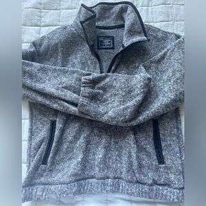 ABERCROMBIE quarter zip sherpa sweater